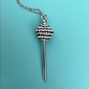 Sweet Touch of Hope Lollipop Pendant Silver Necklace